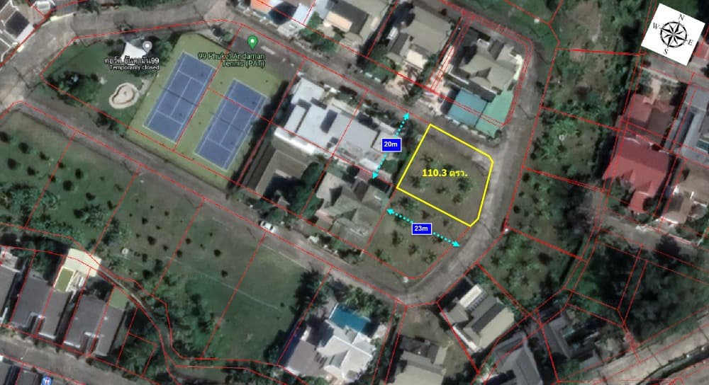 Land for sale, Phuket, 110.3 sq wah, corner plot, 99 Phuket Andaman Tropical Home, Muang Phuket, Suitable for pool villa - image 6