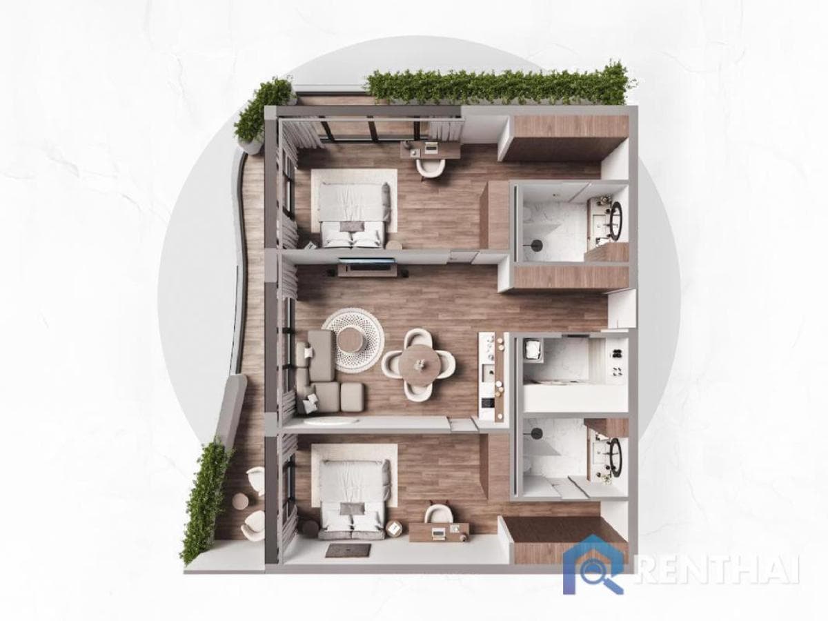 Sunny Moon Studio 1bed in Phuket: Fully Furnished + Pool, Gym & Parking - image 5