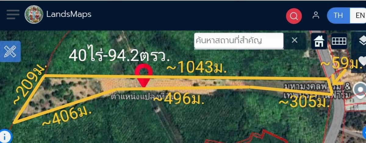 Land for sale in Thalang Phuket 40 Rai 94 Sq. On the main road
