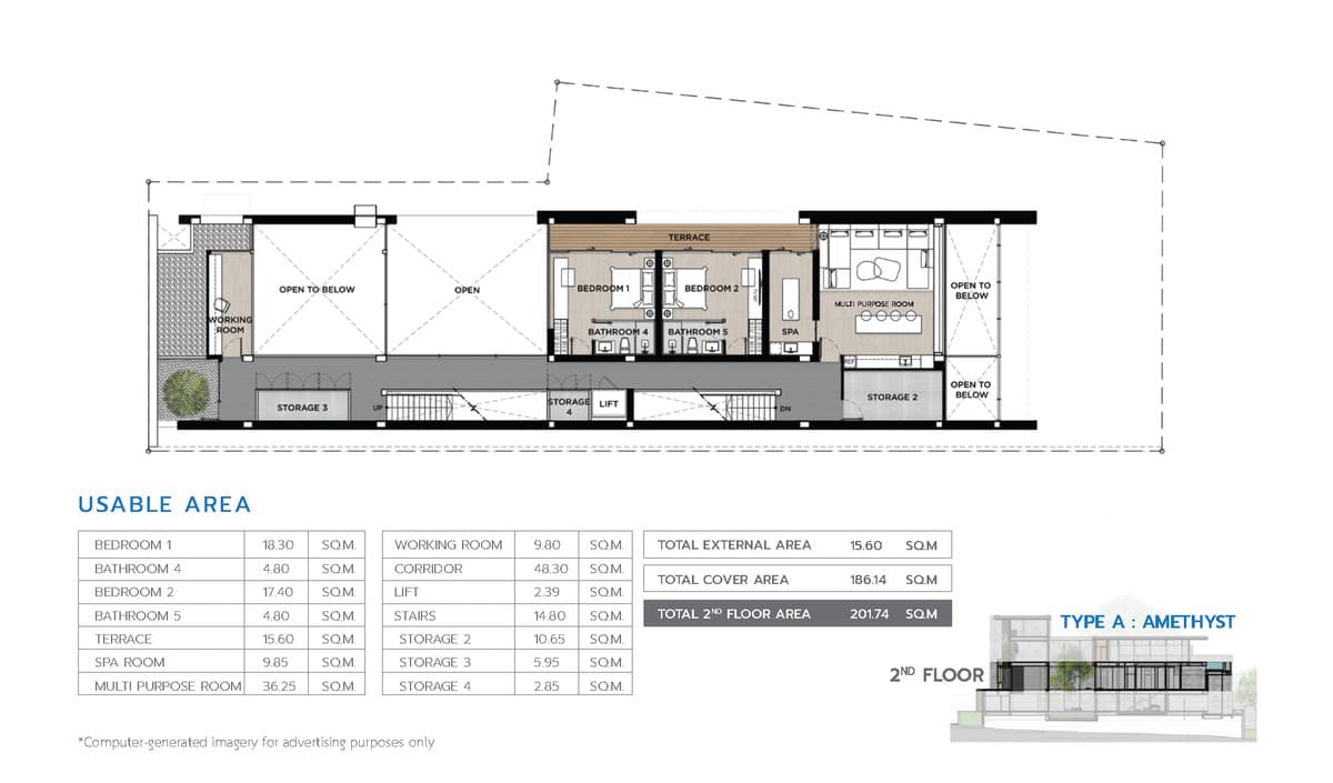 Sea Theater Rawai - Amethyst (Type A) 151.25 sq m.: Modern luxury villa. Merge nature in the heart of Rawai, Phuket - image 8
