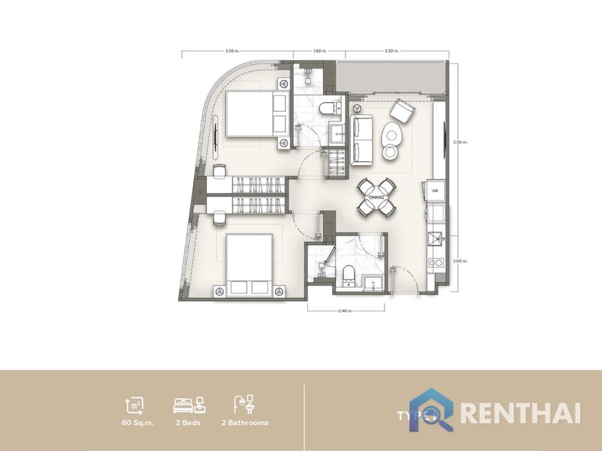 For sale condo 2 bedrooms at Vibe Residence - image 5