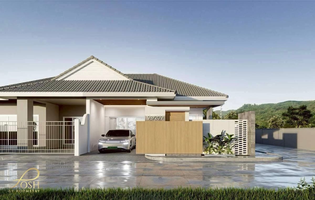 Newly renovated single-storey semi-detached house in Kathu, located in The Valley Kathu Village, conveniently close to Kajonkiet International School (KIS).