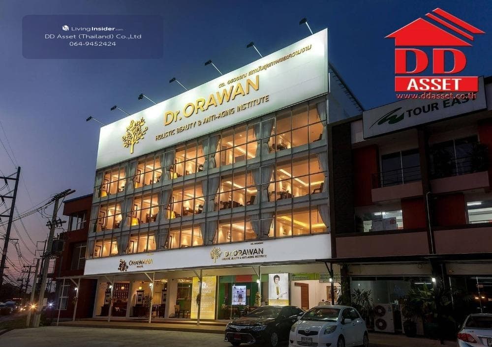 5 storey building for sale, 5 booths in Phuket Town. Near Rawai beach with luxury furniture, clinic, seminar room, fitness center