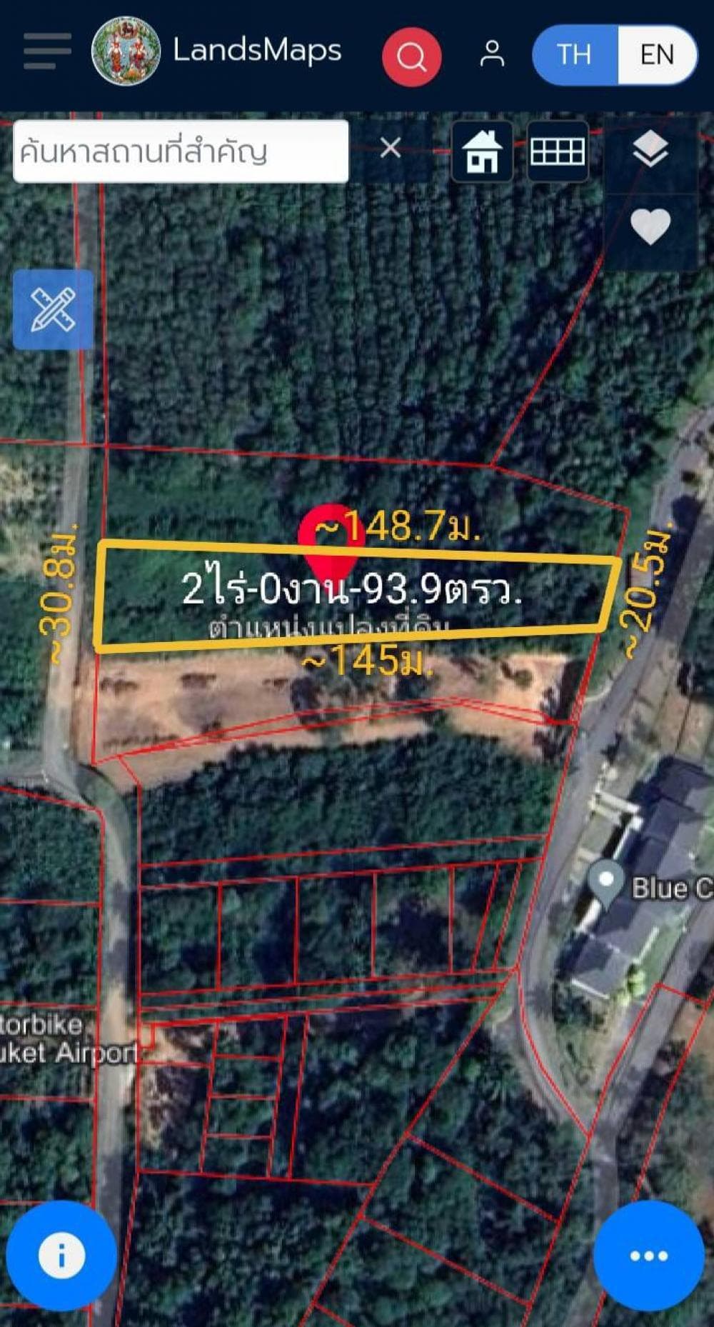 Land for sale in Phuket, Thalang District, beautiful sea view, area 2 rai 93 sq m., near Phuket Airport. - image 6