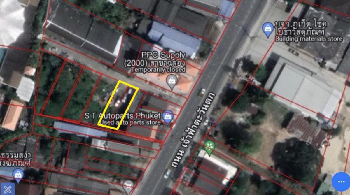 Land for sale in Phuket, 60 sq m., near Chalong Temple, Chalong Subdistrict, Mueang District, Phuket Province.