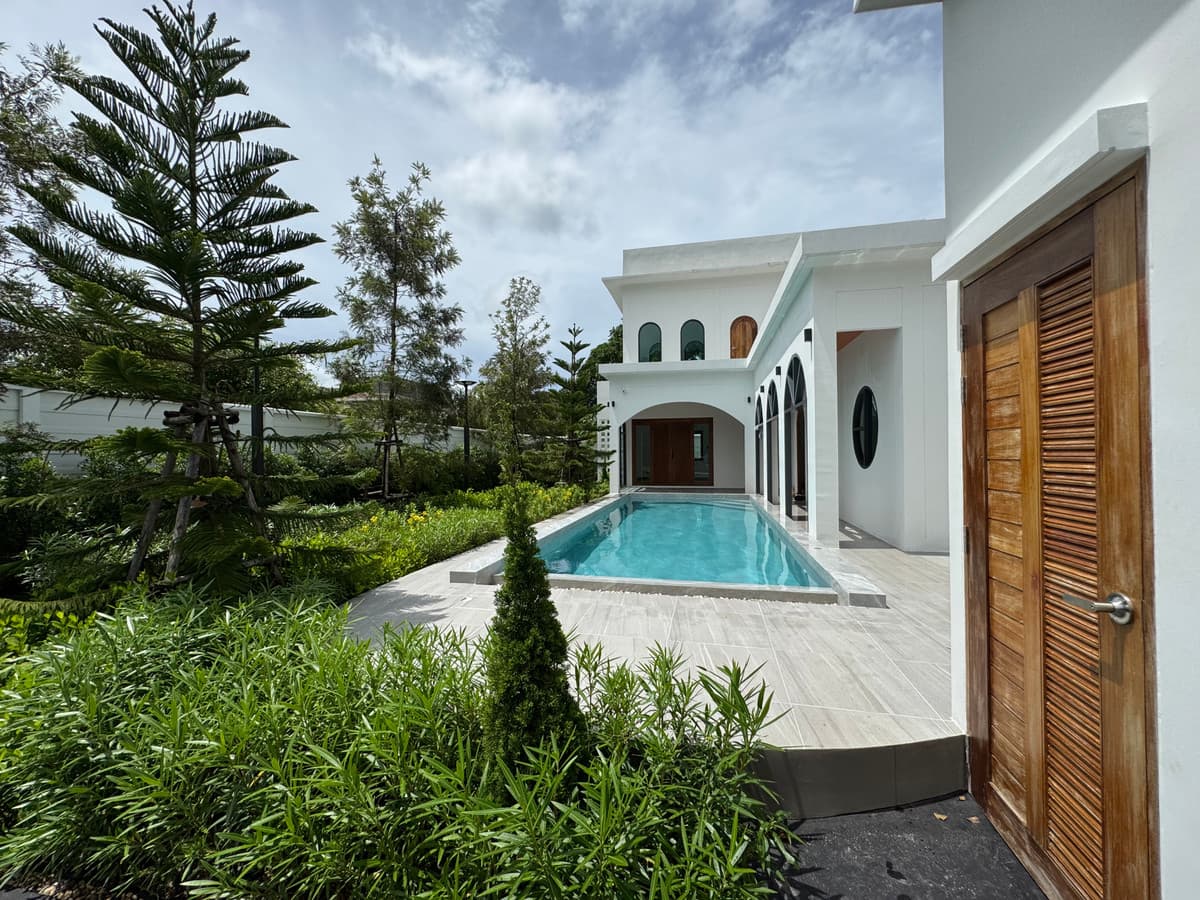 Single house Pool Villa designed in Modern Minimal Style.