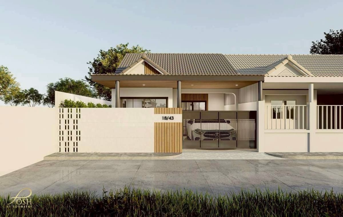 One-story semi-detached house, newly renovated Thepnimit Village – Chalong Prime location, just 2 minutes from Home Pro Village Chalong Newly renovated single-storey semi-detached house Thepnimit Village – Chalong Prime location, just 2 minutes from Home