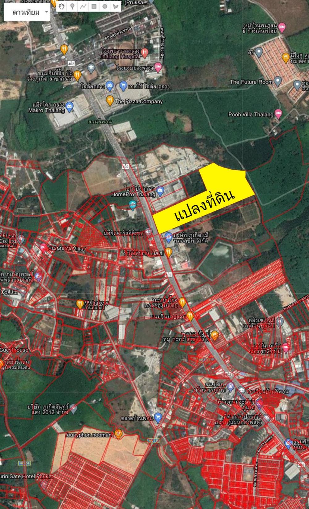 Land for sale in Thalang, Phuket, close to HomePro. Next to Thepkasattri Road, area 66 rai than Land for sale in phuket near Homepro thalang - image 3