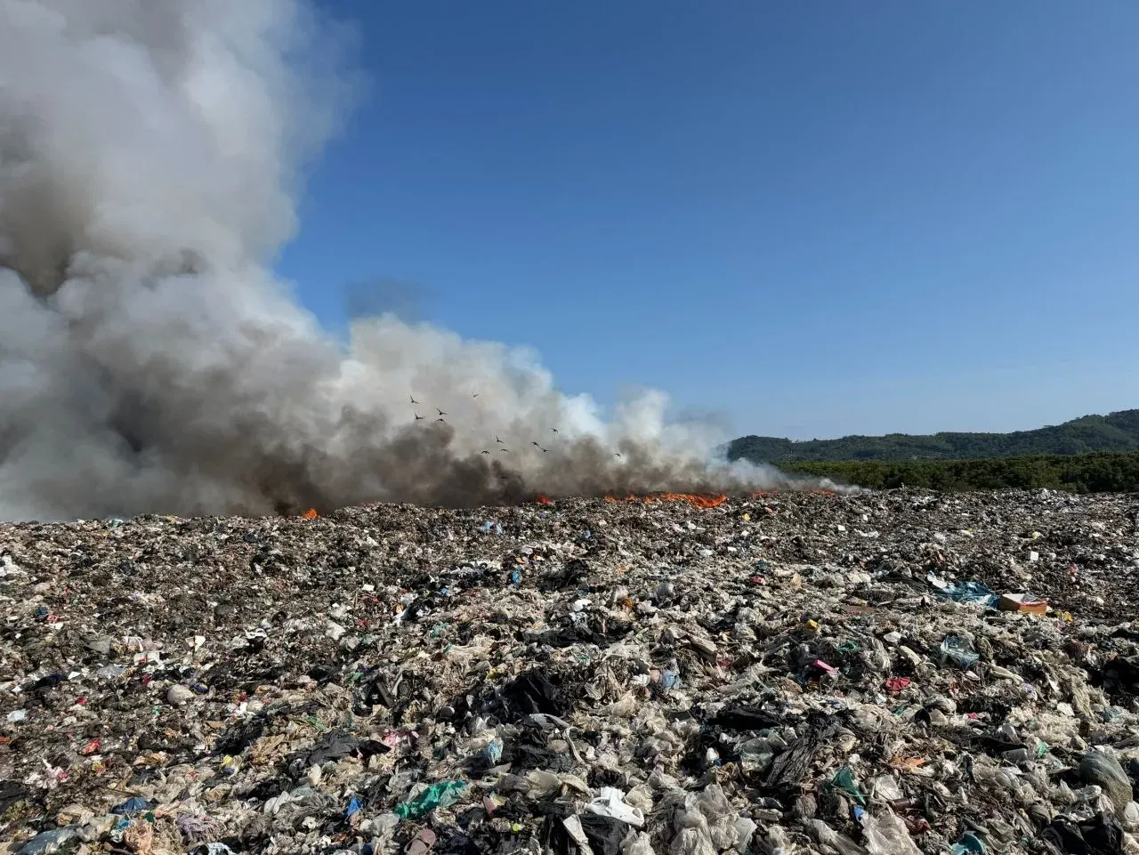 Fire at Phuket City landfill sends black smoke billowing;