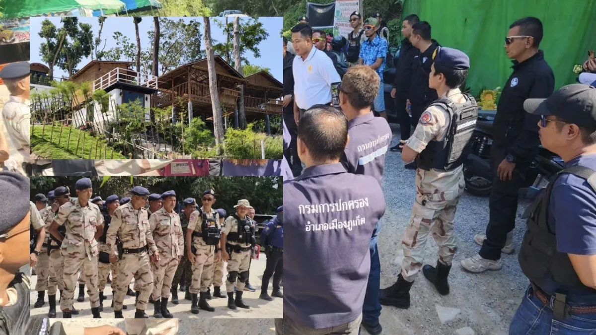 General: Urgent! Over 100 officers join forces to inspect encroachment on Phuket’s Freedom Beach reserved forest area, March 24, 2026 | 15:15
