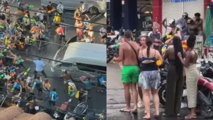 La police de Phuket arrête 7 touristes étrangers pour une attaque à l'eau sur un automobiliste pendant Songkran