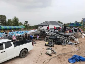 Shocking! 'Summer storm' blows down sound stage at | Phuket