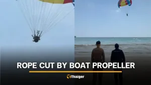 L’hélice d’un bateau sectionne la corde d’un parachute ascensionnel, provoquant un accident à Phuket