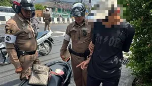 Young Motorbike Rider Arrested at Phuket Underpass Checkpoint