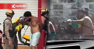 La police de Patong explique que la poursuite de 7 touristes était due à des jets d'eau et à des troubles causés aux autres