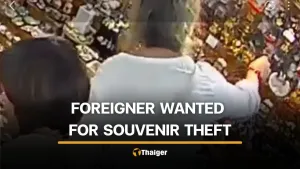 CCTV shows woman accused of stealing souvenir from Phuket shop
