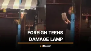 Police arrest four foreign teenagers over damaged light fixture in Phuket Old Town