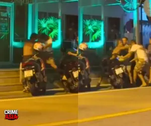 Video shows foreign tourists brawling outside cannabis shop in Phuket’s Karon district