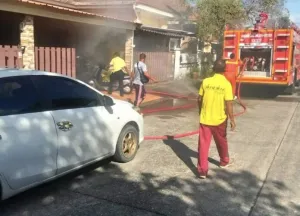 Two injured in Koh Kaew house fire as crews extinguish blaze in 15 minutes