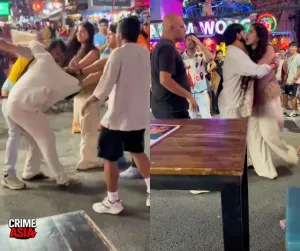 Fight breaks out between tourists on Soi Bangla in Phuket