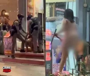 Police subdue naked foreign tourist after disturbance near Surin Beach