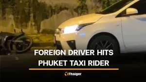 Phuket ride-hailing rider seriously injured in collision with foreign driver