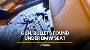 Phuket checkpoint search finds gun and 30 rounds under BMW seat