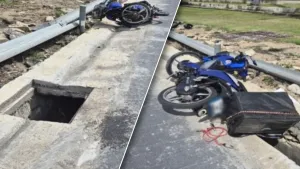 Phuket delivery rider dies after motorcycle falls into uncovered drain in Wichit