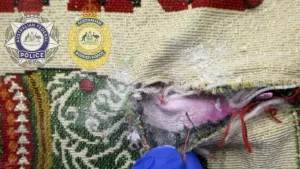 One of the tote bags seized containing heroin. Photo: Australian Border Force