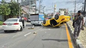 Driver charged after drug-positive crash at Chalong Circle