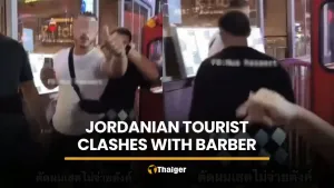 Jordanian tourist and barber shop employee clash over extra charge in Patong