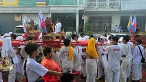 Phuket Vegetarian Festival processions draw crowds as fire-walking ceremony is scheduled