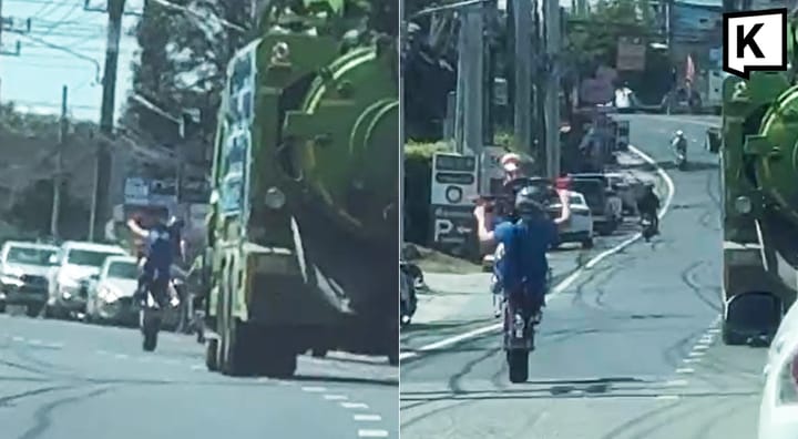 Foreign biker sparks alarm with wheelie stunt in Phuket