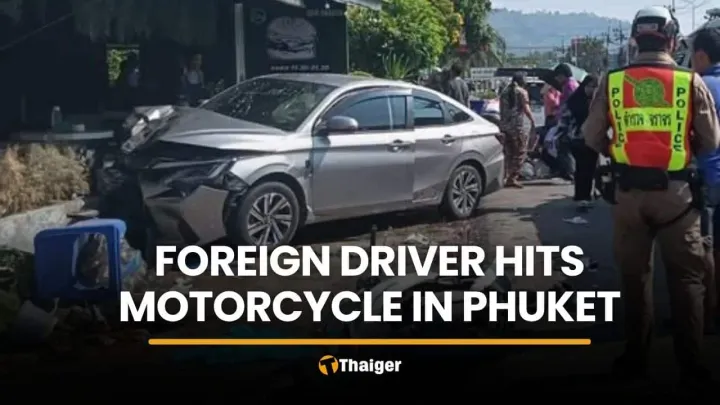 Foreign driver hits motorcycle, injures three girls in Phuket