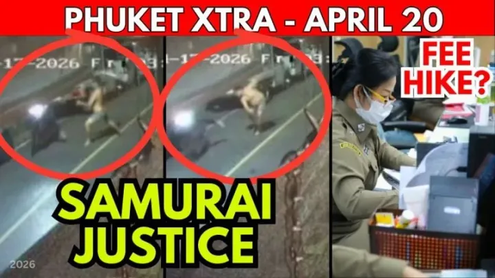 VIDÉO : ÉPÉE DE SAMOURAÏ : Propriétaire à Phuket met en fuite un cambrioleur, silence de l'immigration sur les frais || 20 avril
