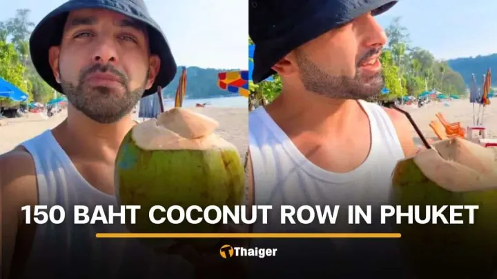 TikTok video of 150 baht coconut in Phuket divides Thai