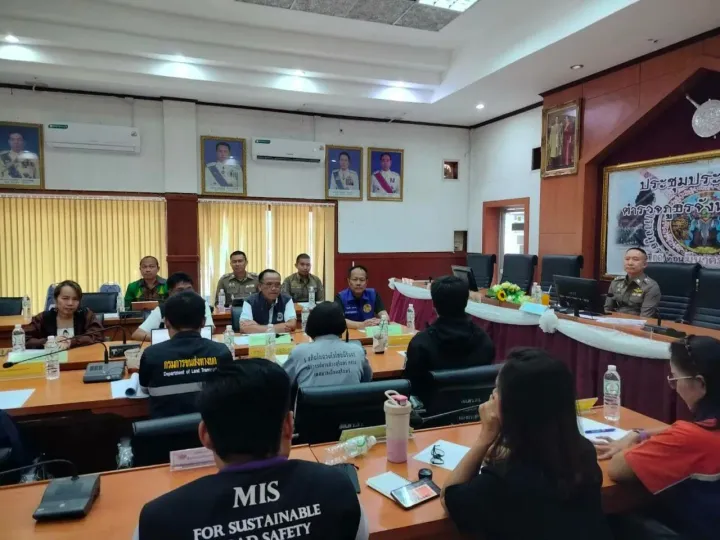 Surin police hold meeting to prepare for reducing road accidents during Songkran festival