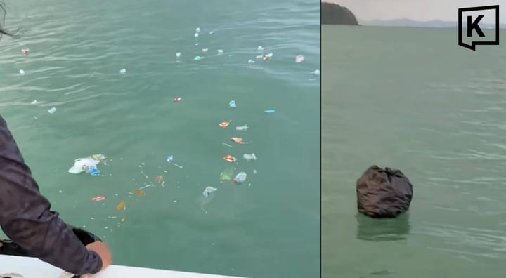 Tour boat crew filmed dumping rubbish off Phuket coast