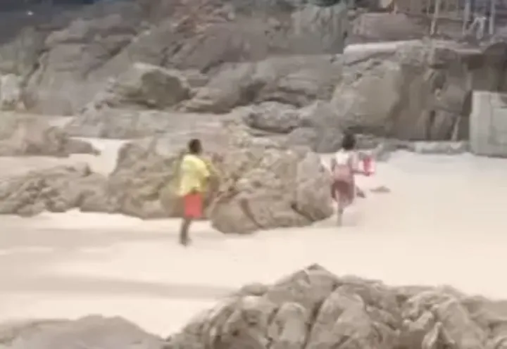 Foreign woman detained after dangerous beach incident and naked outburst in Cherng Talay