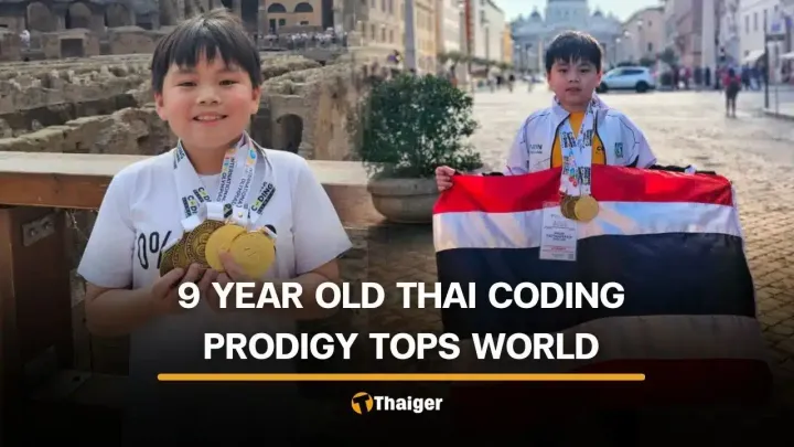 Phuket nine-year-old wins two first-place awards at coding Olympiad in Rome