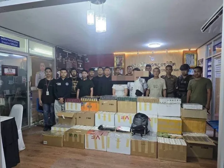 Police seize 216,000 untaxed cigarettes in Wichit raid, charge two suspects