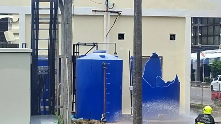 Chlorine storage tank explodes at Phuket waterworks, situation controlled within an hour