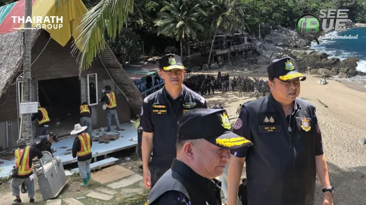 Thailand demolishes illegal structures at Phuket’s Nui Beach
