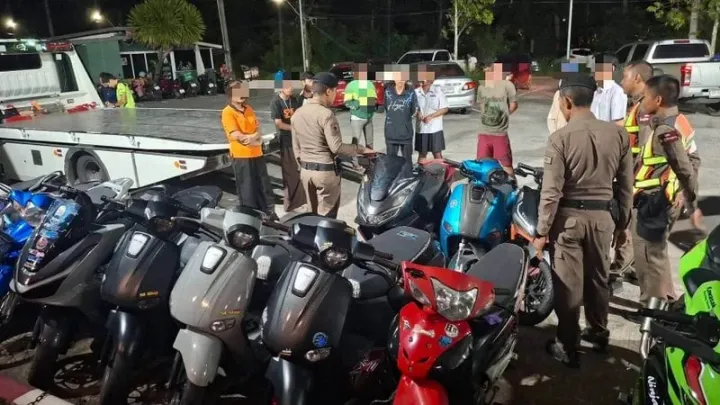 Wichit police seize 10 modified motorbikes in late-night crackdown