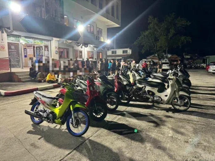 Wichit police bring 42 youths under control and seize 21 motorcycles