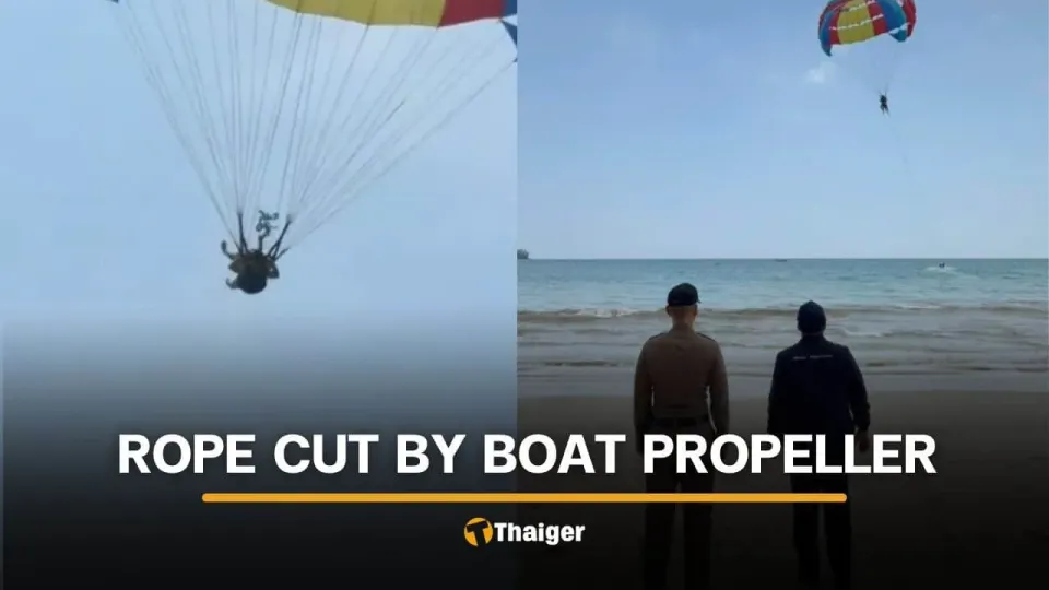 Boat propeller cuts parasailing robe causing accident in Phuket