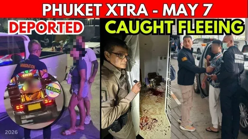 चाकू हमले के Chinese संदिग्ध की गिरफ्तारी; Patong tuk-tuk सेक्स कांड में जोड़ा निर्वासित
