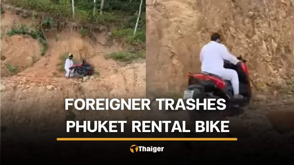 Прокатный мотоцикл повреждён на грунтовой трассе в Phuket в вирусном видео с ездой