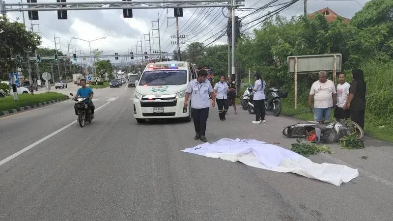 Elderly motorcyclist dies after being run over by truck in Mai Khao
