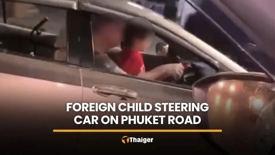 Video shows child steering car on busy Phuket road, drawing online criticism
